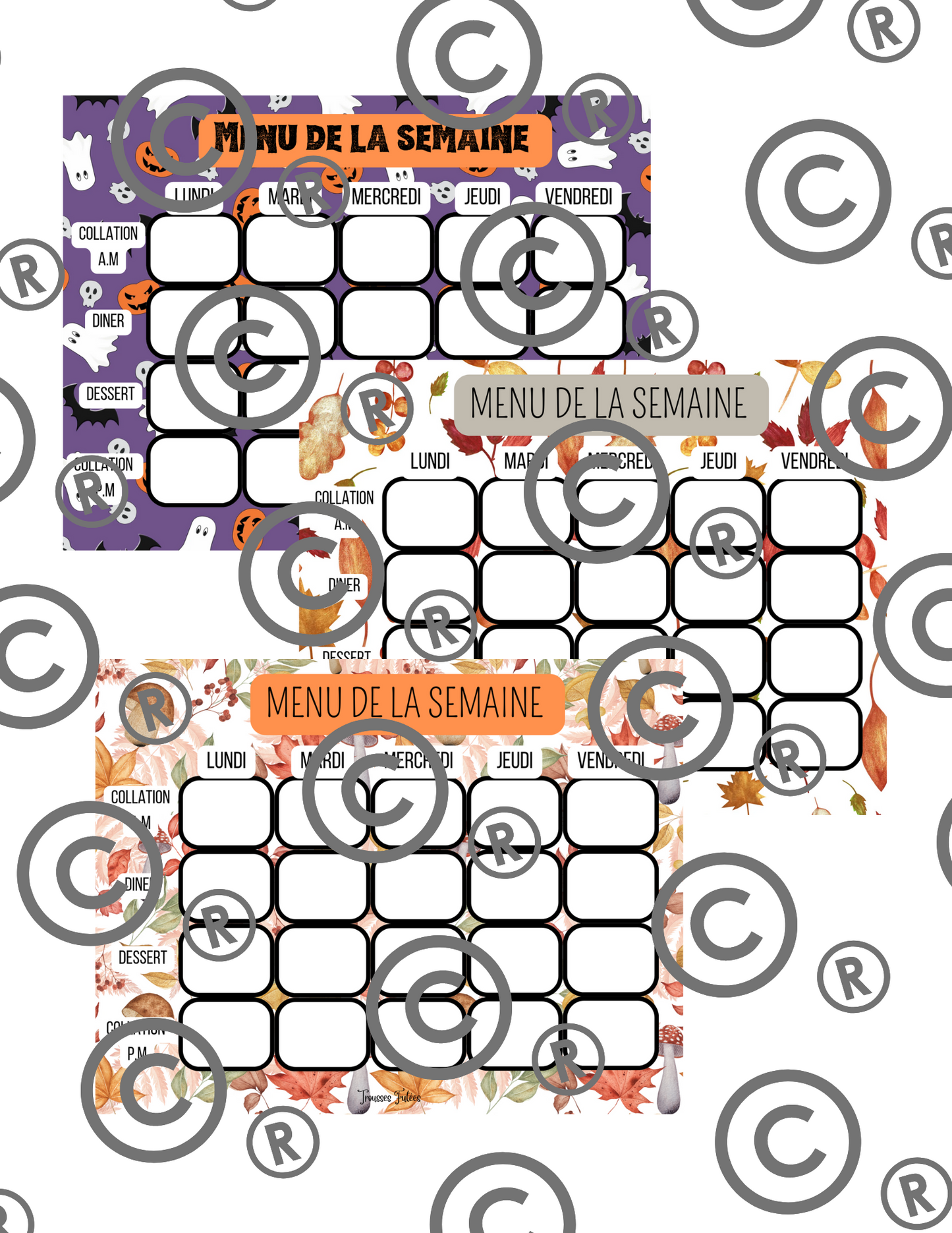 Affiches de menu - OCTOBRE