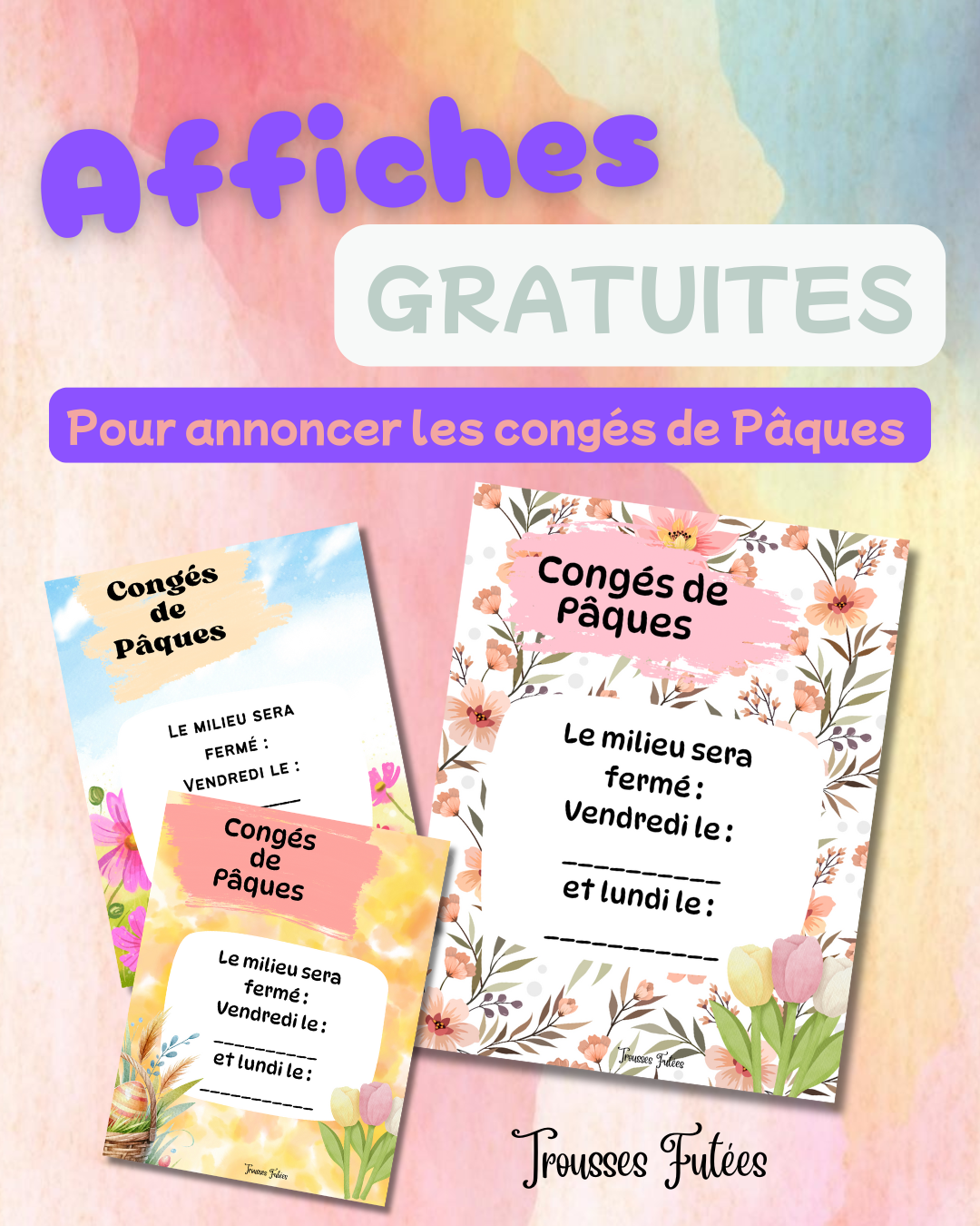 Affiches gratuites - Congés de Pâques