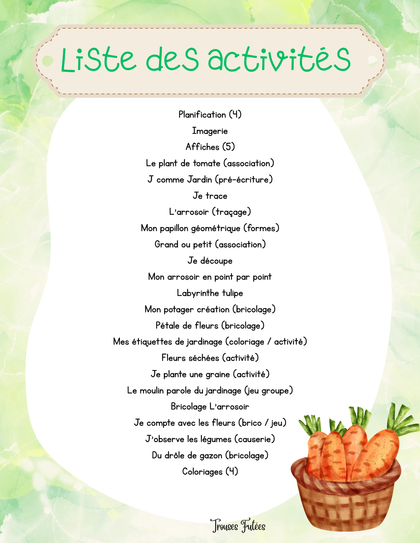 Le jardinage - 52 pages