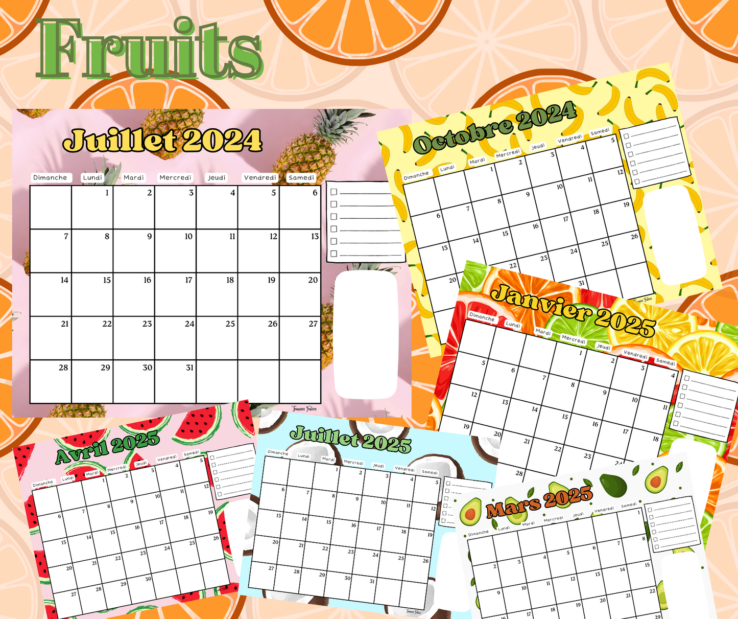 Calendrier 2024-2025 juillet à juillet