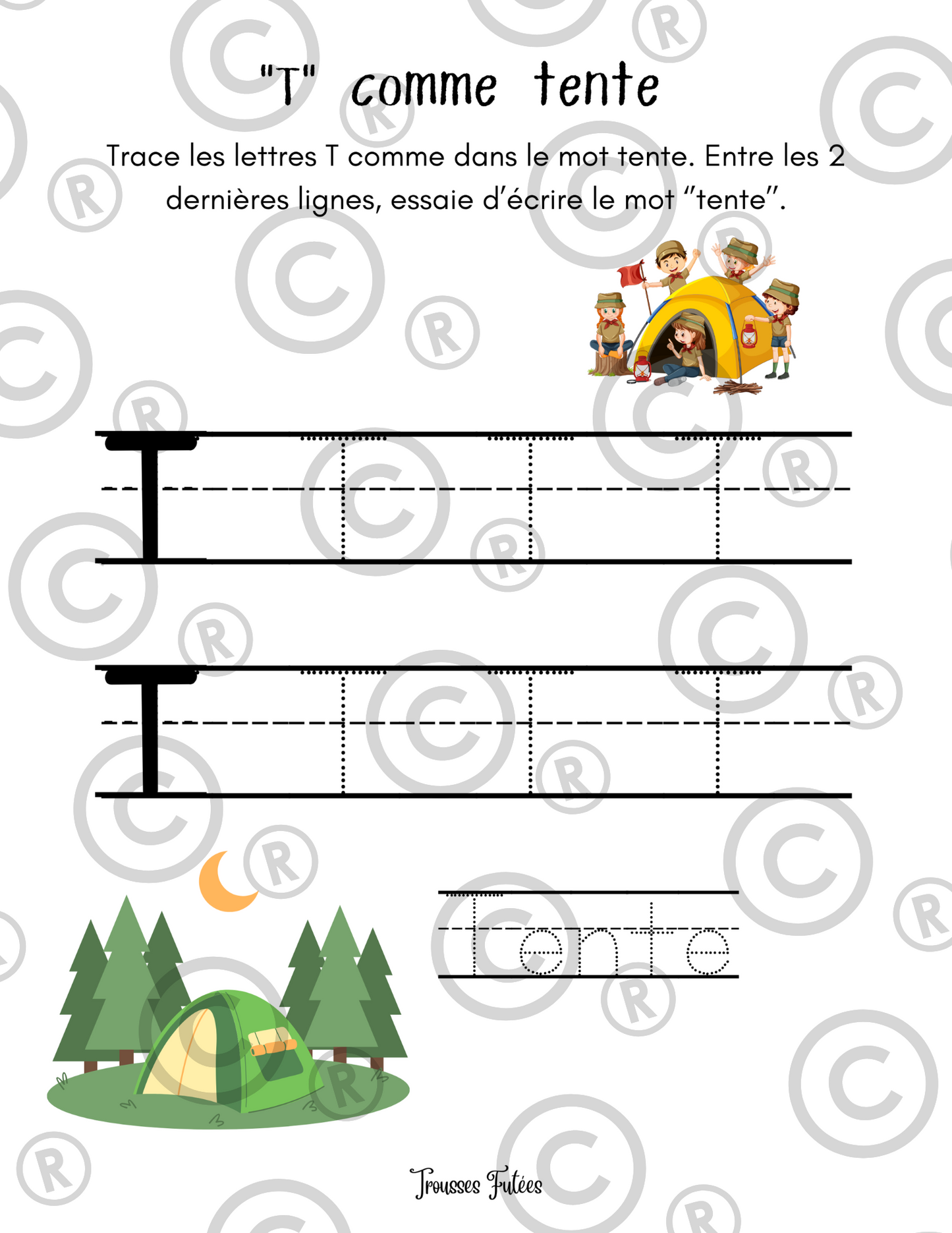 Le camping - 45 pages