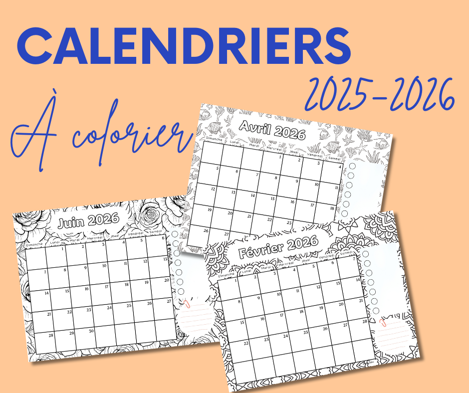 Calendrier juillet 2025 à juillet 2026