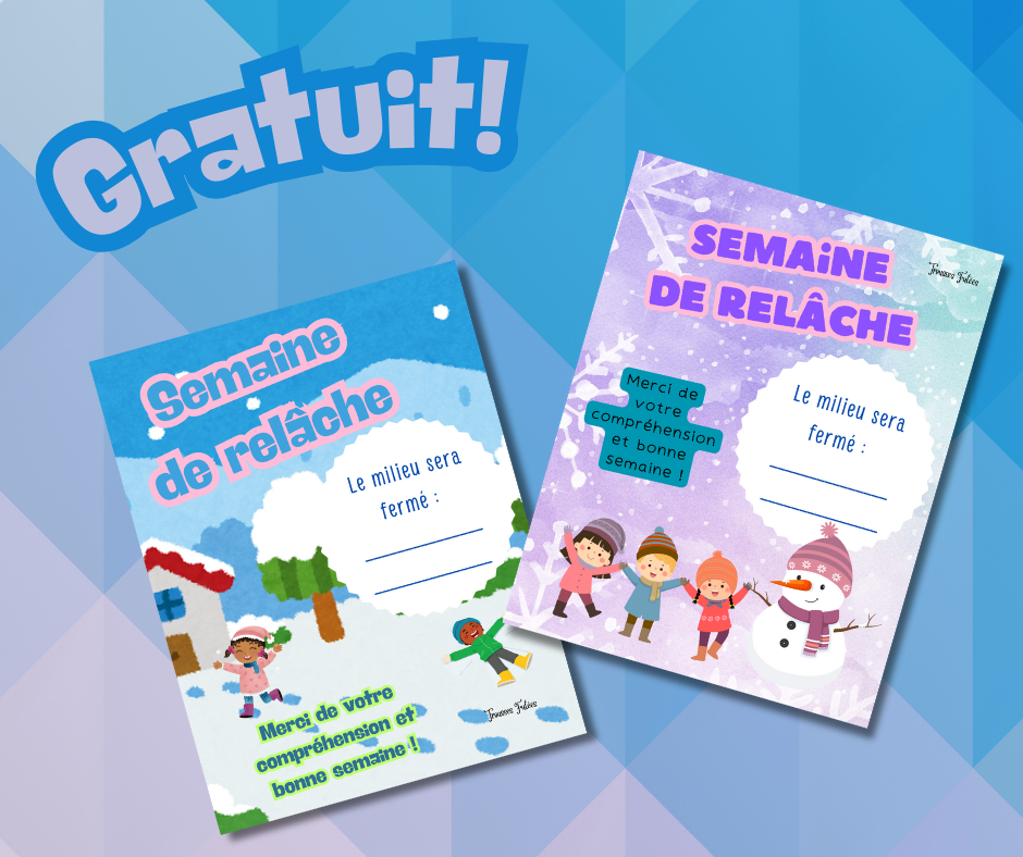 GRATUIT - Affiche fermeture pour la semaine de relâche