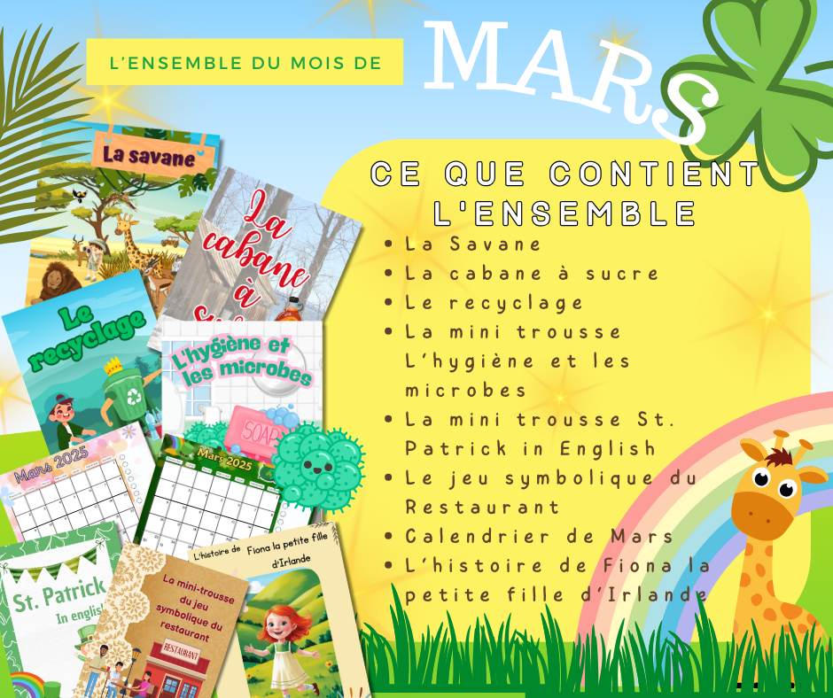 L'ensemble de trousses du mois de MARS