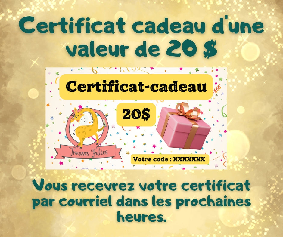 Certificat-cadeau 20$
