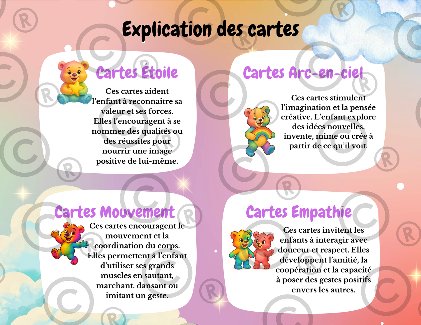 Jeu de table à imprimer PDF - Le jeu du Royaume des Nuages - Préscolaire/maternelle