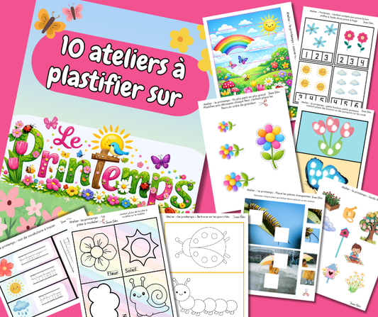 10 activités à plastifier Printemps - Activités imprimables 1-6 ans