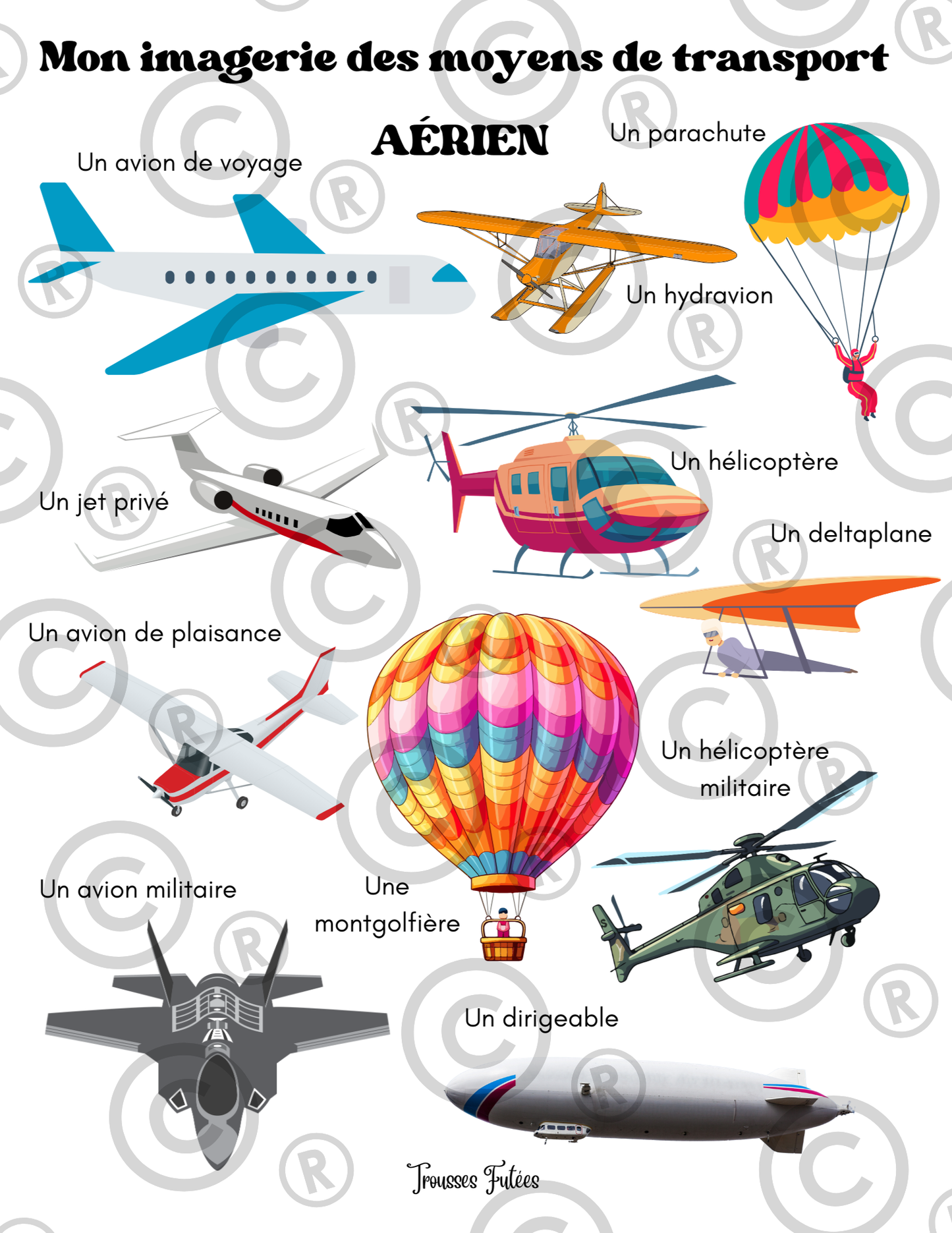 Trousse éducative Les moyens de transport- Activités imprimables 1-5 ans (PDF)