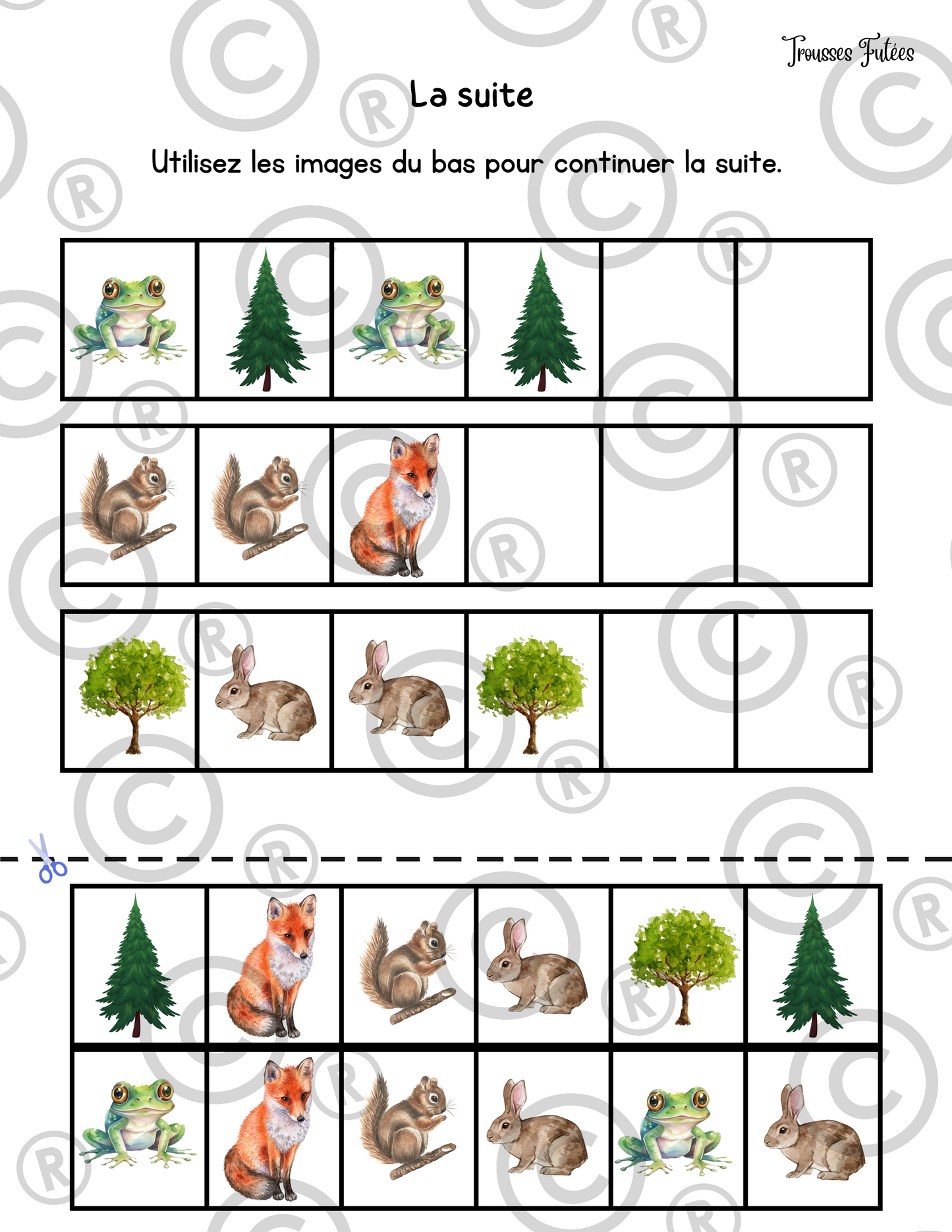 Les animaux de la forêt - 50 pages