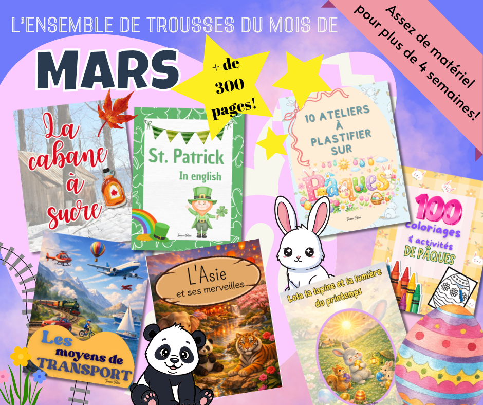 L'Ensemble de trousses éducatives PDF - mois de Mars
