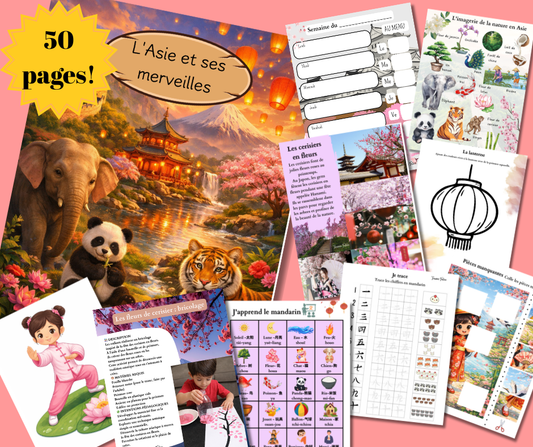 Trousse éducative l'Asie - Activités imprimables 1-6 ans (PDF)