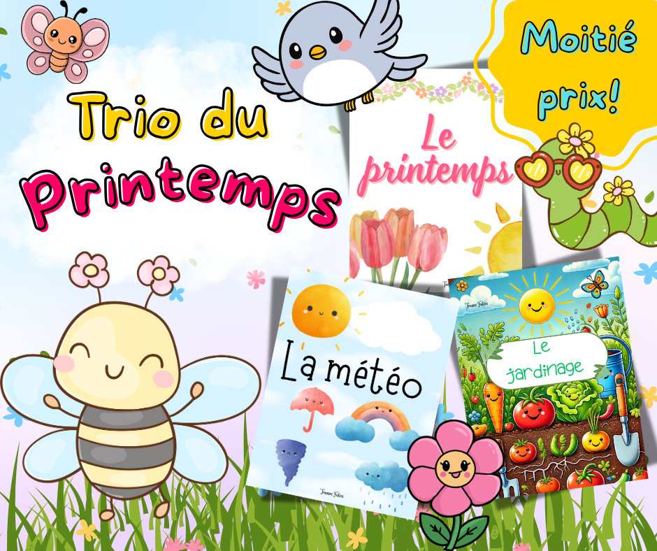 Trio du printemps - Activités éducatives imprimables 1-6 ans