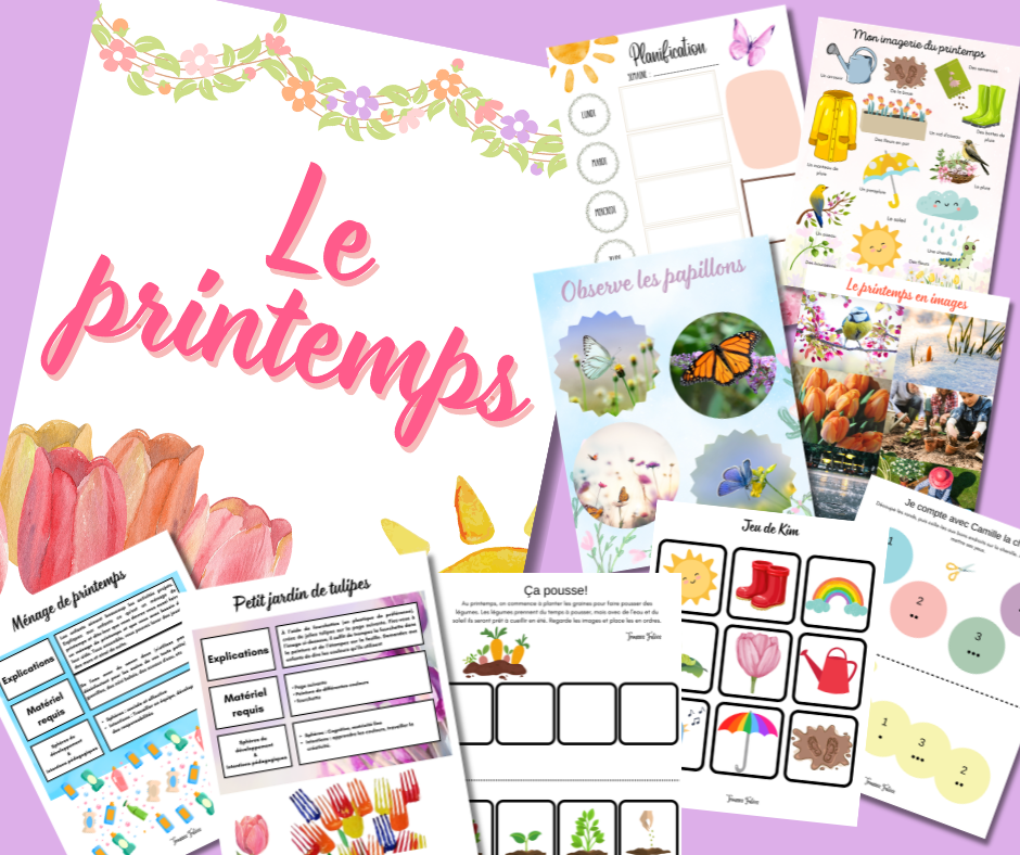 Trio du printemps - Activités éducatives imprimables 1-6 ans
