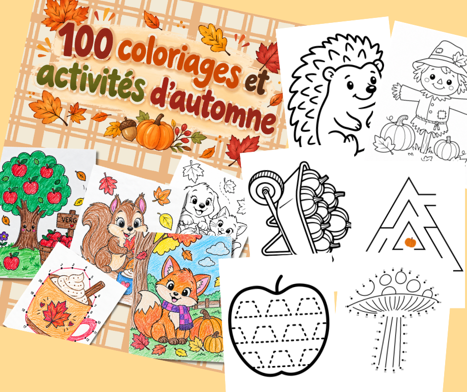 100 coloriages et activités Automne - Activités imprimables petite enfance