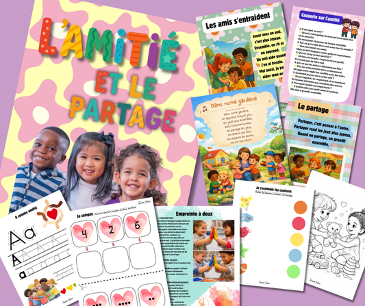 Trousse Éducative PDF L'amitié et le Partage - Activités imprimables 1-6 ans