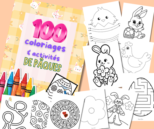 100 pages de coloriages et activités de Pâques (PDF) - Activités imprimables prématernelle / maternelle