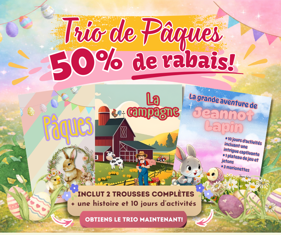 Trio Trousses Éducatives Pâques PDF – Activités Préscolaire & Maternelle – Promotion 50 %