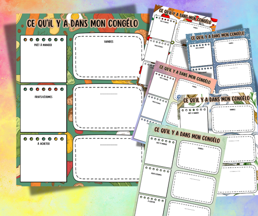 Mémo Congélateur PDF - Organisateur à imprimer