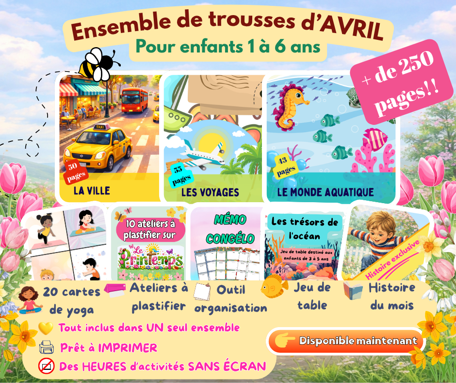 Ensemble trousses éducatives Avril PDF - Activités imprimables préscolaire/maternelle