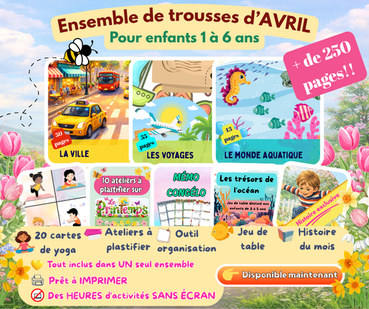 Ensemble trousses éducatives Avril PDF - Activités imprimables préscolaire/maternelle