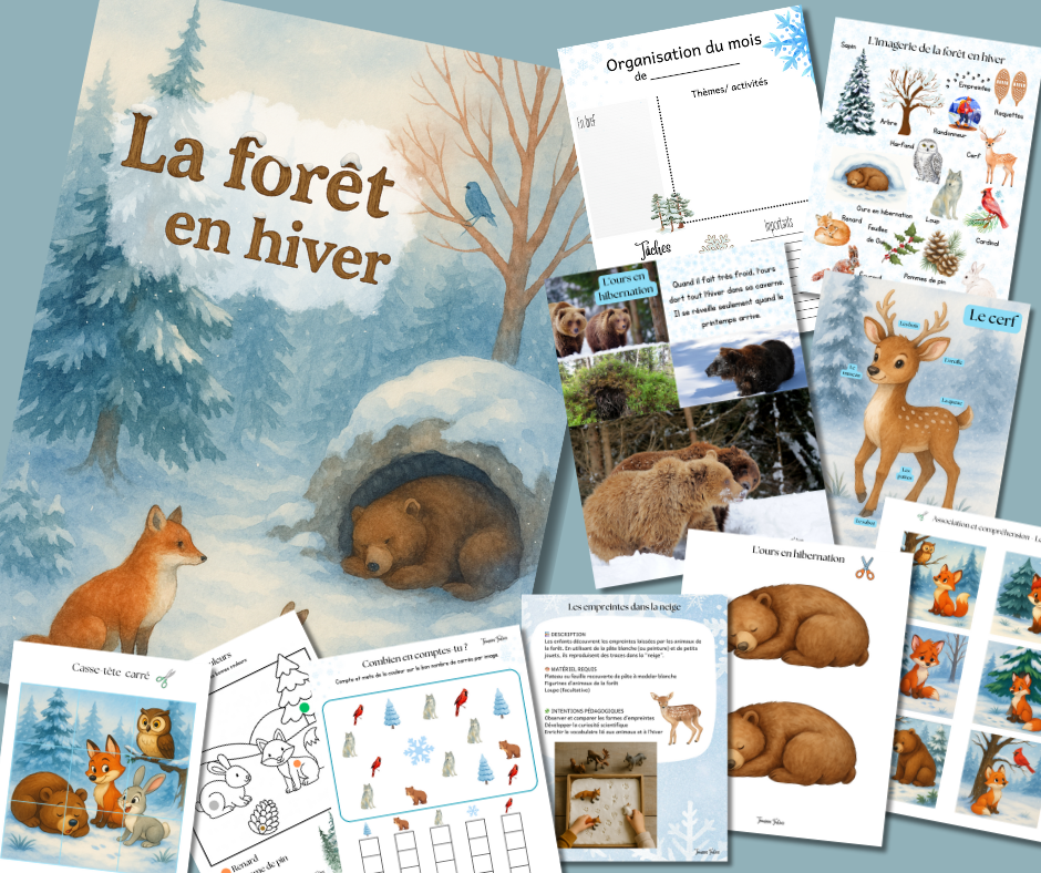 Trousse éducative La Forêt en Hiver PDF - Activités imprimables 1-6 ans