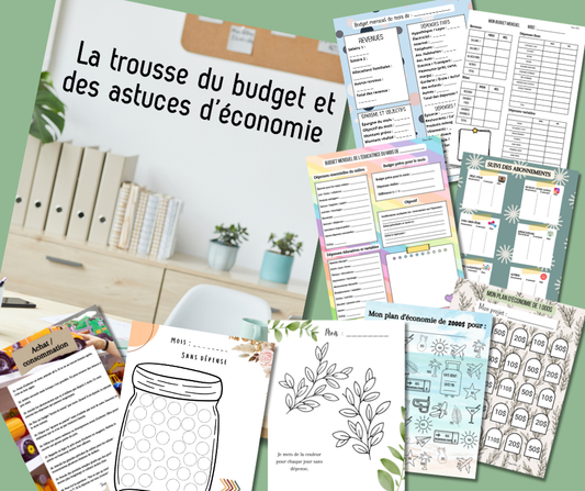 Trousse d'organisation Le Budget et les astuces d'économie - Fiche d'organisation à imprimer