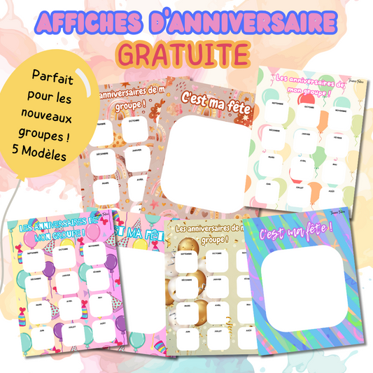 Affiches gratuites - Les anniversaires