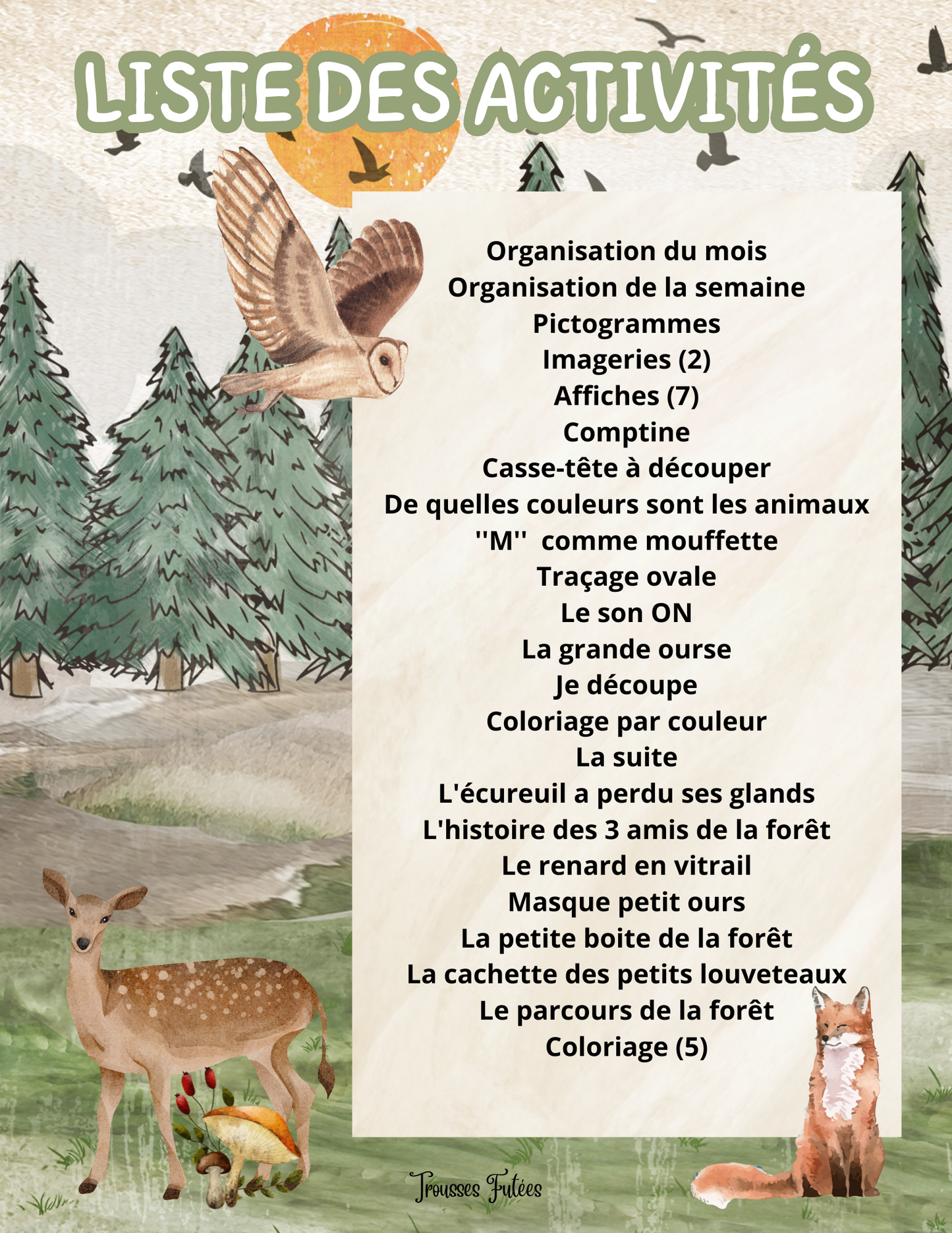 Les animaux de la forêt - 50 pages