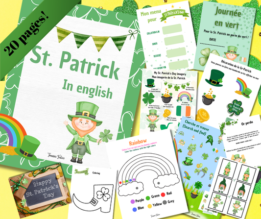 Mini trousse éducative St. Patrick - Activités bilingues imprimables 1-6 ans