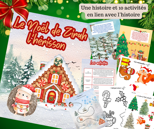 Le Noël de Zirah l'hérisson - Histoire et activités - 33 pages