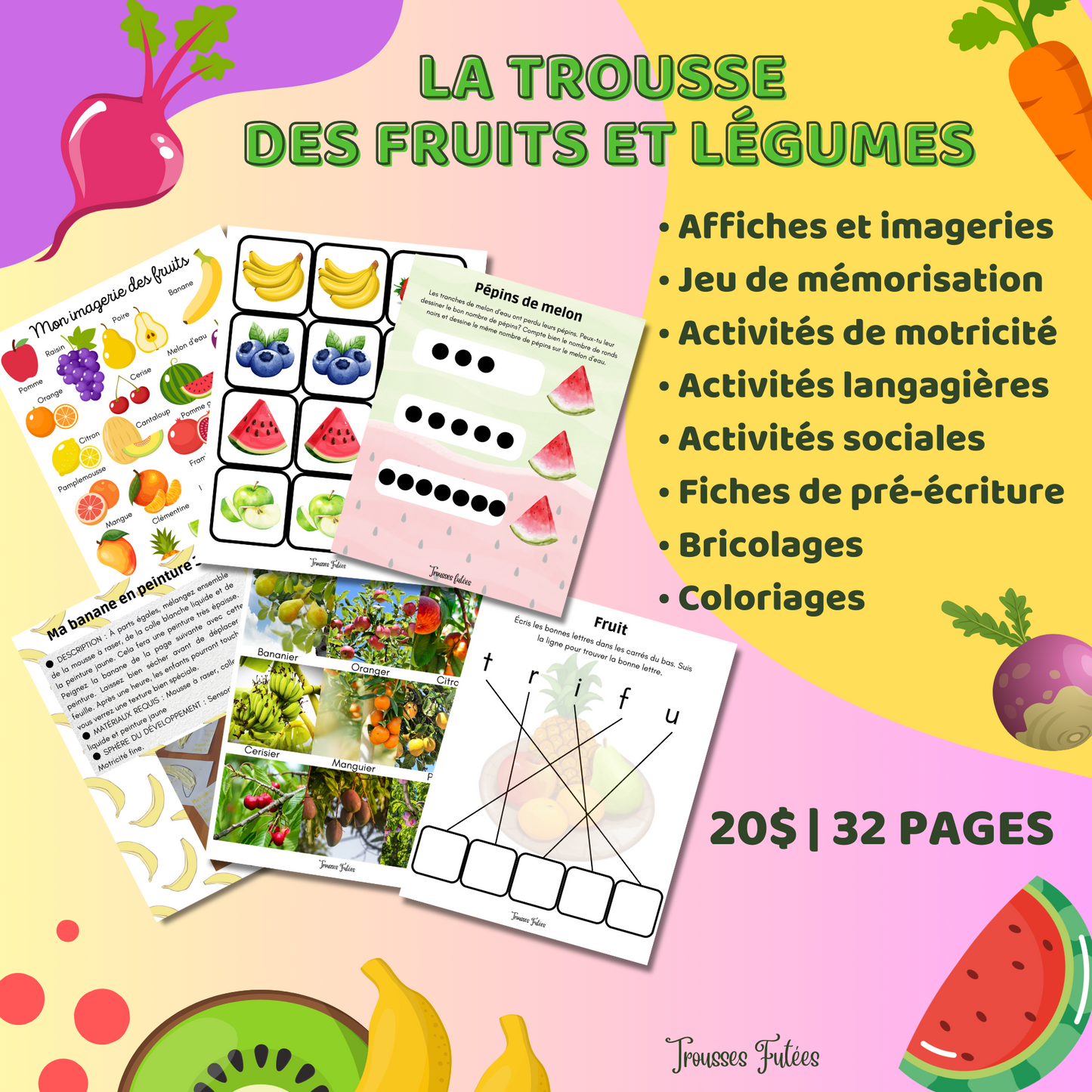 Trio Trousses Éducatives Nutrition PDF – Activités Préscolaire & Maternelle – Promotion 50 %
