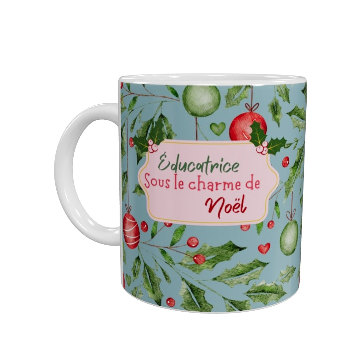 Tasse - Maman, éducatrice, enseignante sous le charme de Noël - Modèle 2