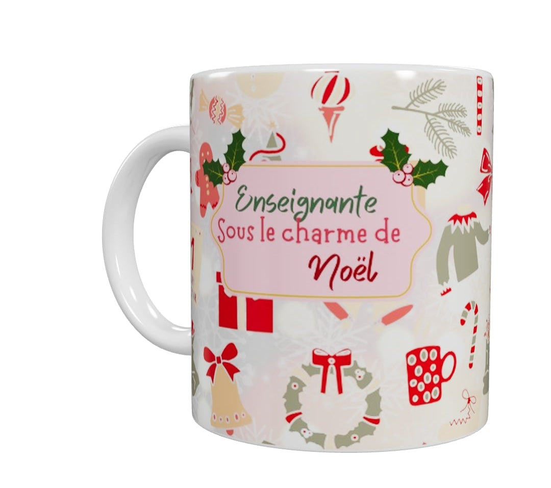 Tasse - Maman, éducatrice, enseignante sous le charme de Noël - Modèle 3