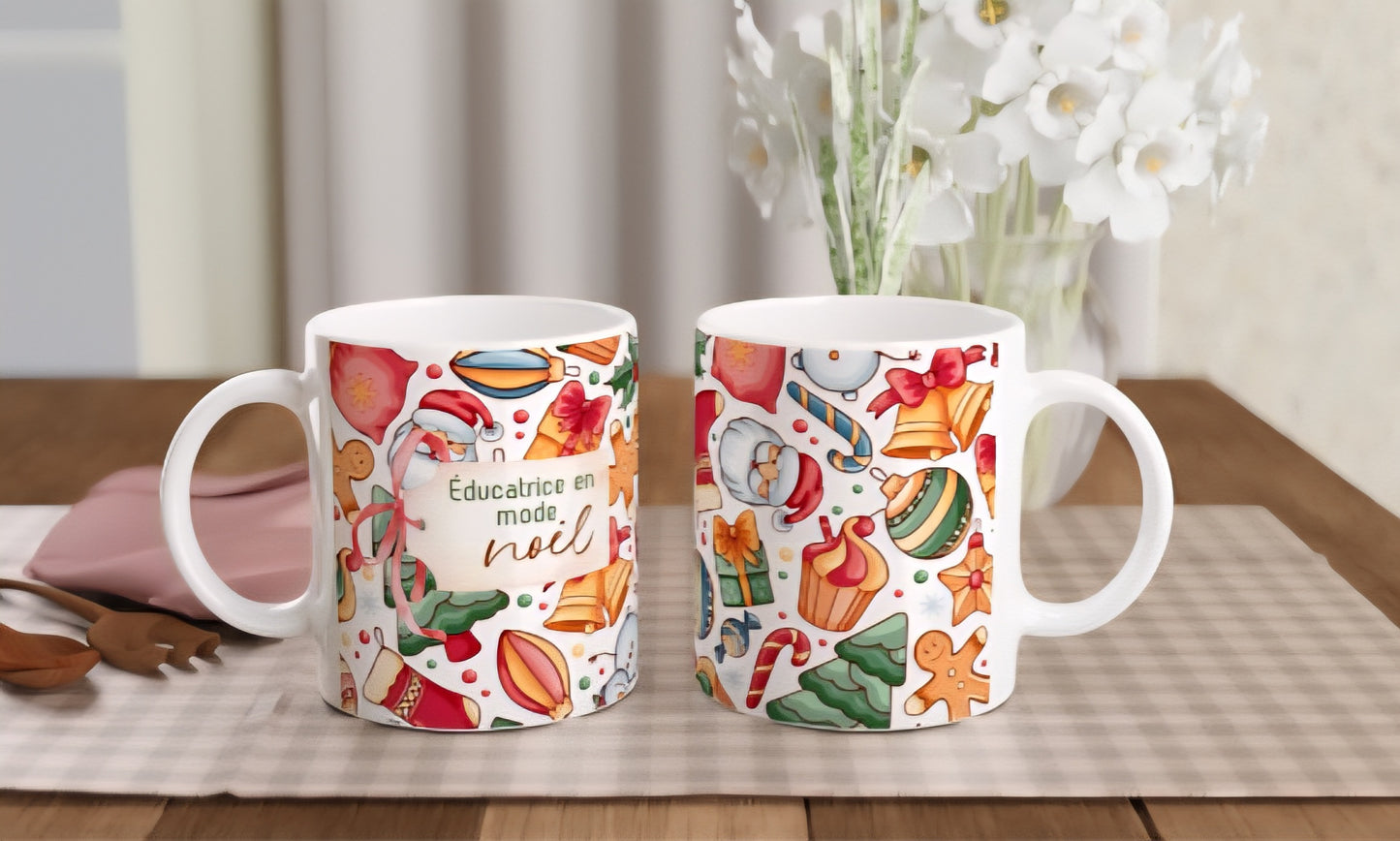 Tasse - Maman, éducatrice, enseignante en mode Noël - Modèle 1
