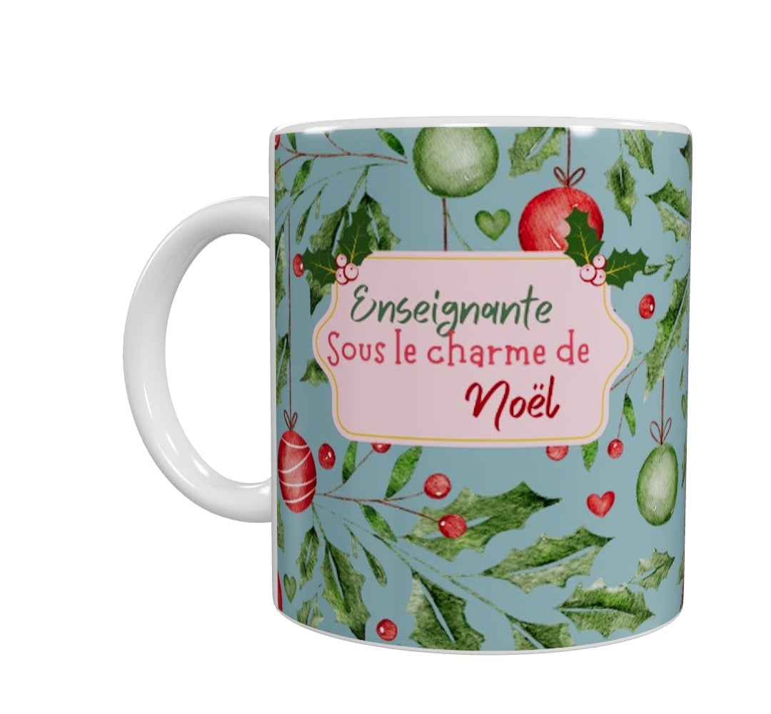 Tasse - Maman, éducatrice, enseignante sous le charme de Noël - Modèle 2