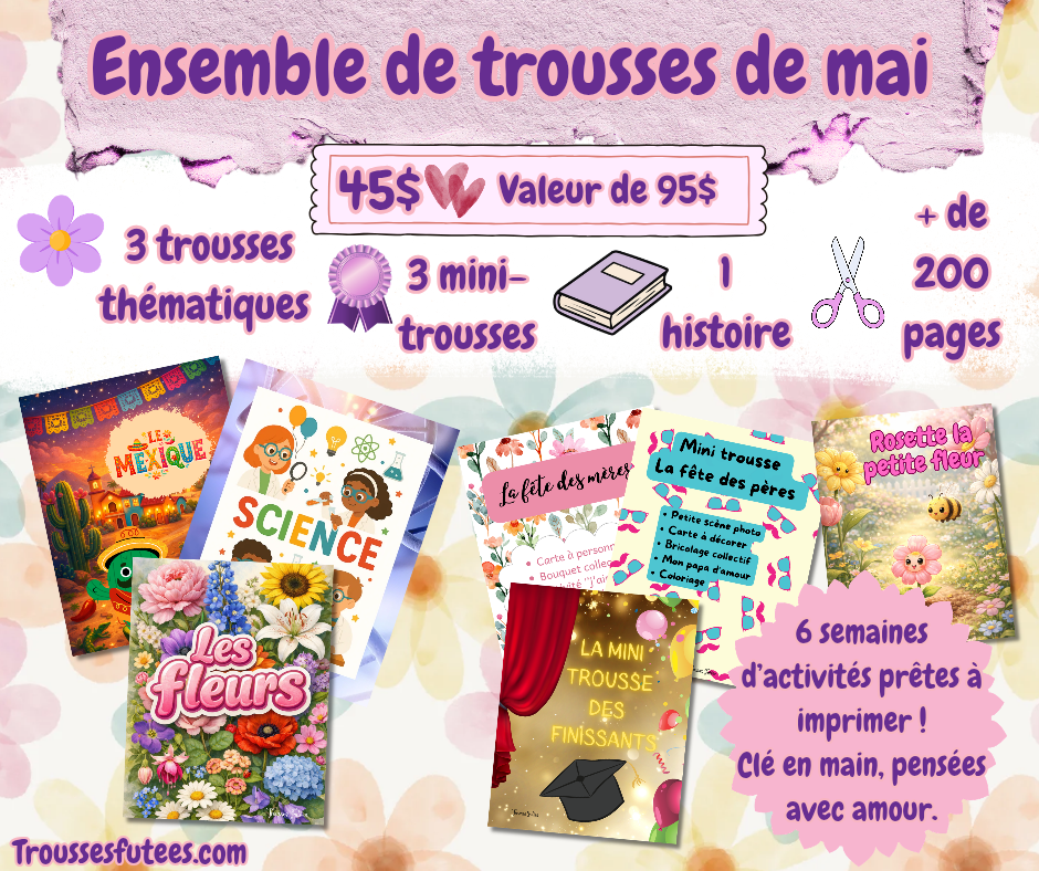 Ensemble de trousses éducatives mai - PDF - Activités imprimables préscolaire-maternelle