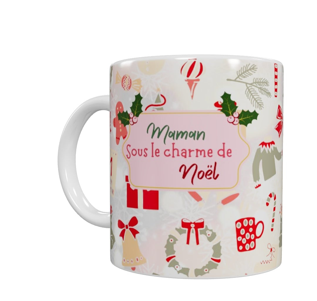 Tasse - Maman, éducatrice, enseignante sous le charme de Noël - Modèle 3