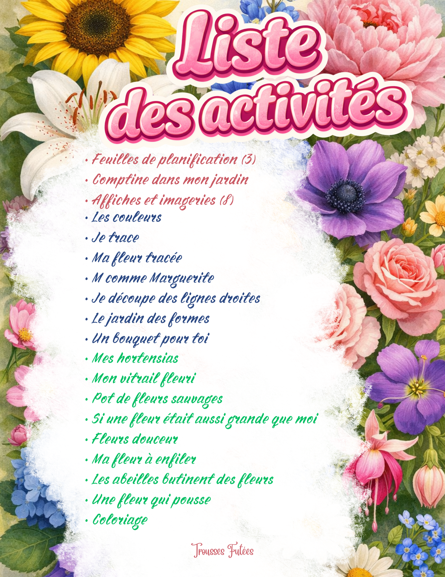 Trousse éducative Les fleurs  - PDF - Activités préscolaire-maternelle