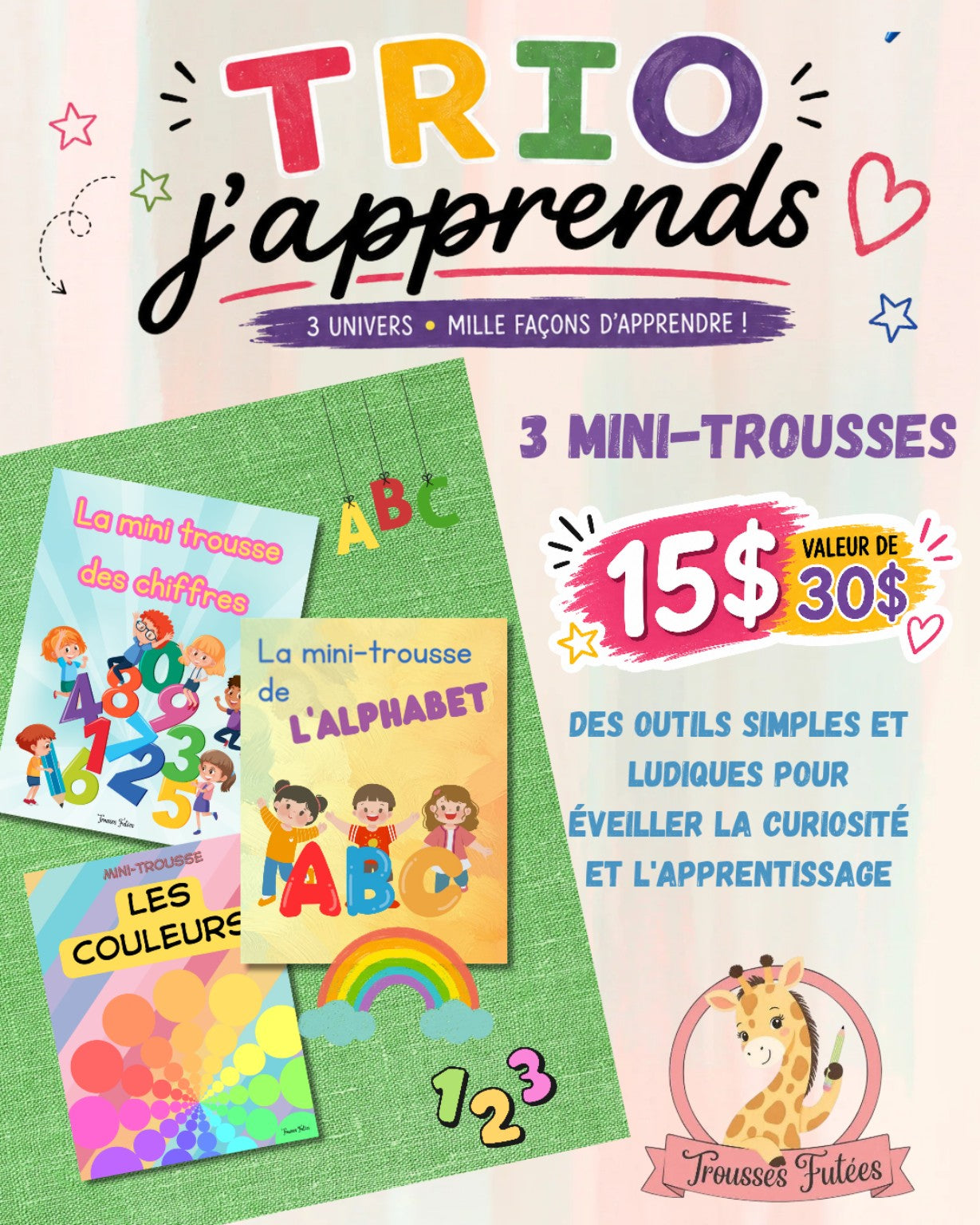Trio j'apprends - trousses éducatives PDF pour la petite enfance
