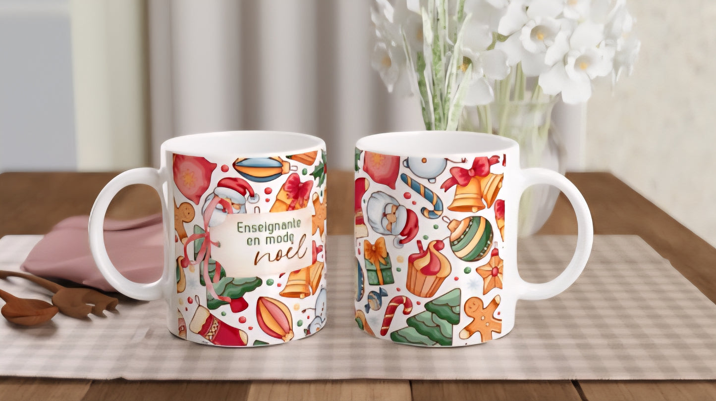 Tasse - Maman, éducatrice, enseignante en mode Noël - Modèle 1