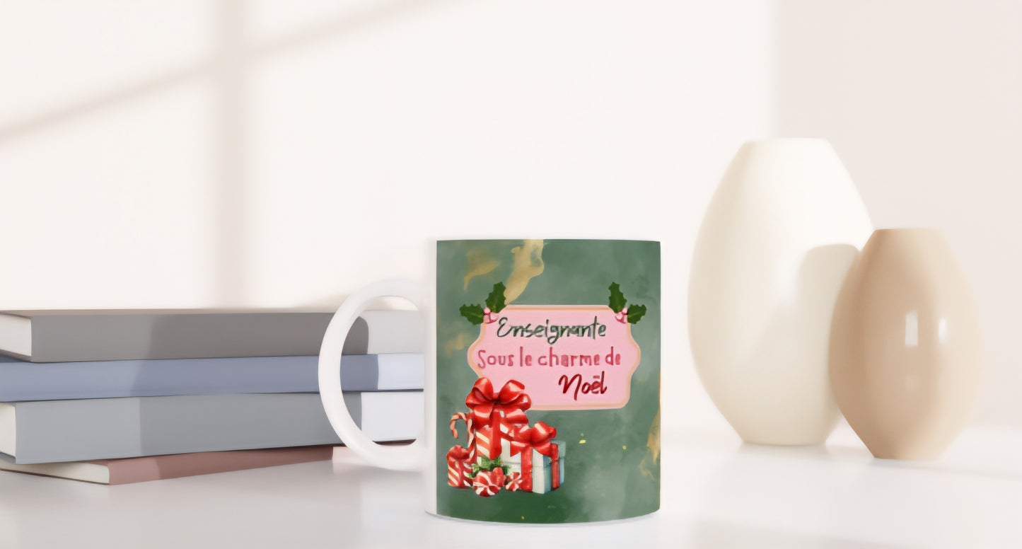 Tasse - Maman, éducatrice, enseignante sous le charme de Noël - Modèle 1